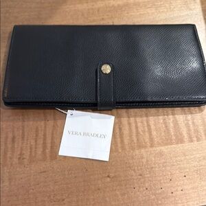 Vera Bradley Black Leather Clutch Wallet